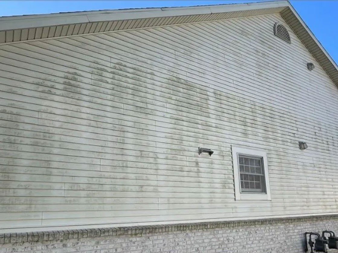House before soft washing in Rogers AR