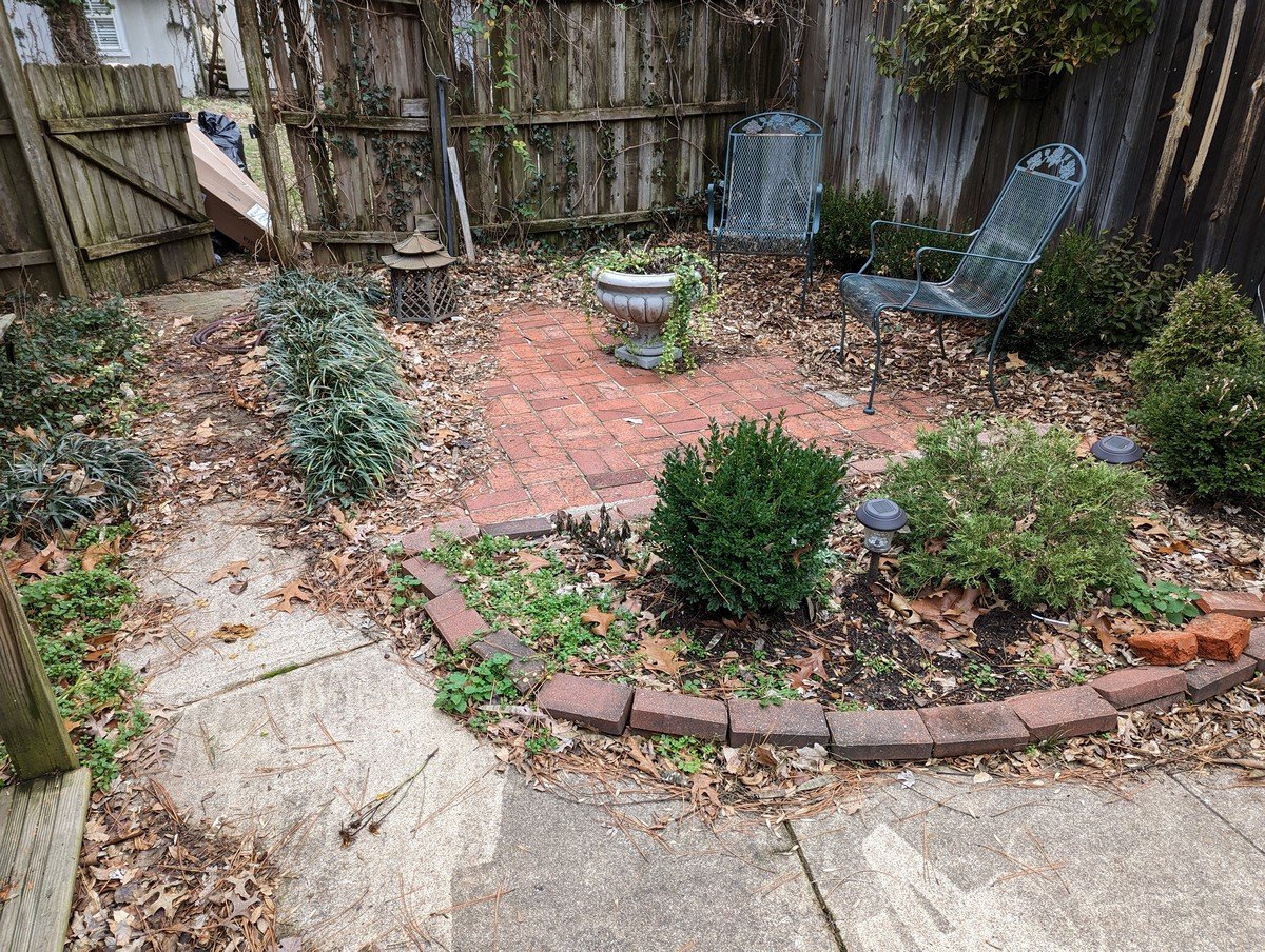 Patio before pressure washing in Bella Vista AR